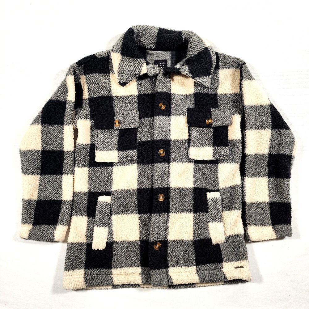 Billabong Jacket Womens Medium Fairbanks Fleece Button-Up Coat Shacket Winter